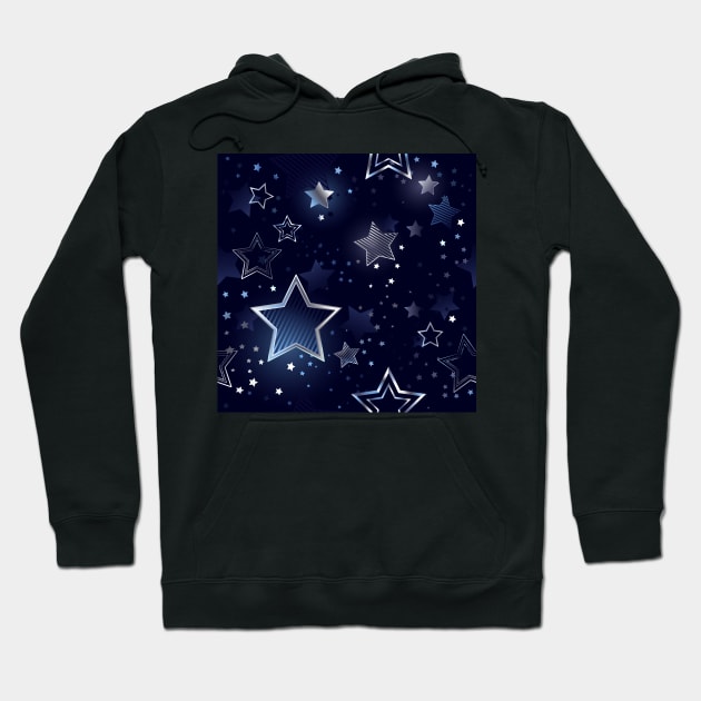 Seamless Background with Silver Stars Hoodie by Blackmoon9